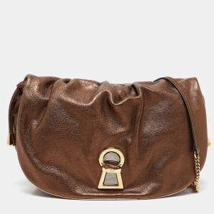D&G Bronze Leather Vlada Shoulder Bag
