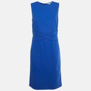 Pre Owned Diane Von Furstenberg Blue Jersey Evita Dress M