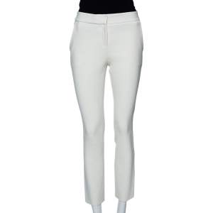 Pre Owned Diane von Furstenberg Off White Stretch Knit Genesis Pants S