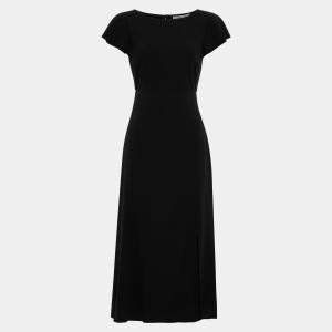 Diane Von Furstenberg Black Crepe Midi Dress US 2