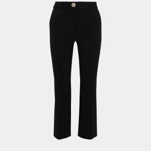 Diane Von Furstenberg Black Crepe Straight-Leg Pants M (US 8)