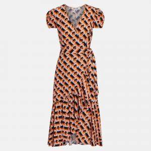 Pre Owned Diane Von Furstenberg Linen Midi Dress XS