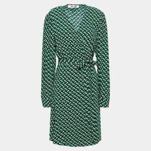 Pre Owned Diane Von Furstenberg Viscose Mini Dress M