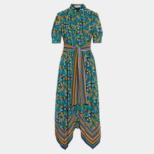 Pre Owned Diane Von Furstenberg Viscose Midi Dress XL