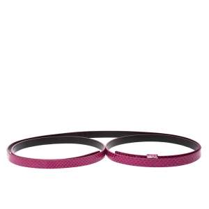 Diane Von Furstenberg Fuchsia Python Haley Double Wrap Belt Medium