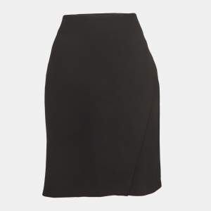 Diane Von Furstenberg Black Stretch Crepe Pencil Skirt M