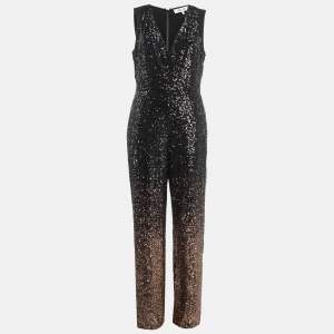 Diane Von Furstenberg Black Sequin Embellished Eryn Jumpsuit M