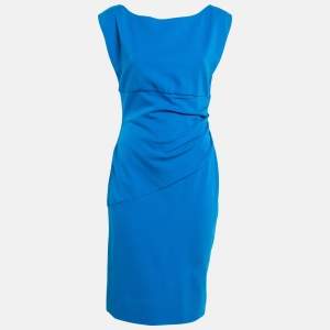 Diane Von Furstenberg Blue Jersey Sleeveless Jori Dress L