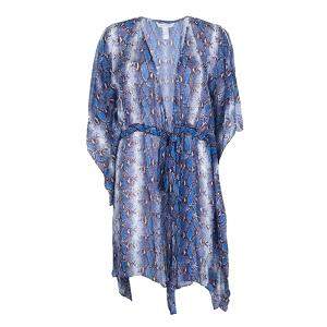 Pre Owned Diane Von Furstenberg Snakeskin Printed Silk Tamarindo Kaftan Tunic XS