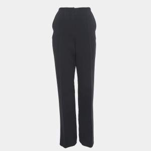 Diane Von Furstenberg Black Stretch Crepe High-Rise Trousers M