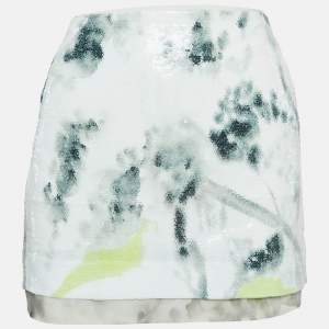 Diane Von Furstenberg Green Sequin Mini Skirt M