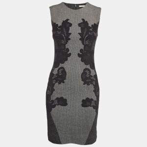 Diane Von Furstenberg Black Wool Blend Sleeveless Mini Dress S