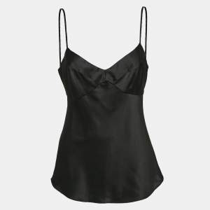 Diane Von Furstenberg Black Satin Silk Tenner Camisole M