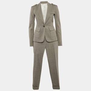 Diane von Furstenberg Grey Wool Pants Suit S