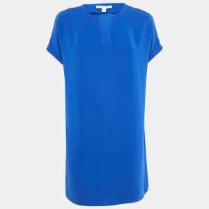 Diane Von Furstenberg Royal Blue Crepe Oversized Mini Kora Dress S
