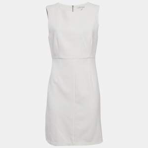Pre Owned Diane Von Furstenberg White Jersey Sleeveless Carrie Dress L