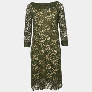 Diane Von Furstenberg Green Corded Lace Elisa Dress M
