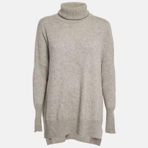 Diane Von Furstenberg Grey Cashmere Turtle Neck Sweater M/L