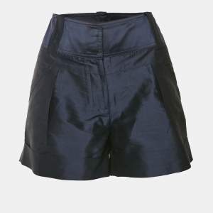 Diane Von Furstenberg Navy Blue Silk Shorts M