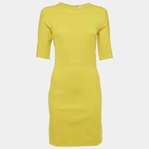 Diane Von Furstenberg Acid Yellow Jersey Oka Sheath Dress M