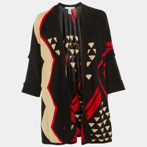 Pre Owned Diane von Furstenberg Black Silk & Cashmere Bonni Open Cardigan S