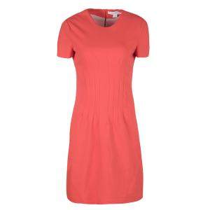 Diane Von Furstenberg Atomic Orange Fitted Short Sleeve Yazmine Dress S