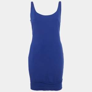 مملوكة مسبقًا فستان ديان فون فرستنبرغ جيرسي أزرق قصير مقاس ميديوم