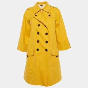 Pre Owned Diane Von Furstenberg Yellow Cotton Lina Lamonte Coat M