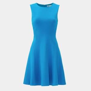 Pre Owned Diane Von Furstenberg Blue Jersey Citra Mini Dress XL