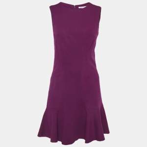 Pre Owned Diane Von Furstenberg Purple Stretch Knit Min Dress S