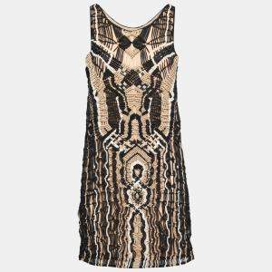 Diane Von Furstenberg Metallic Macramé Lace Sleeveless Neapoli Dress M