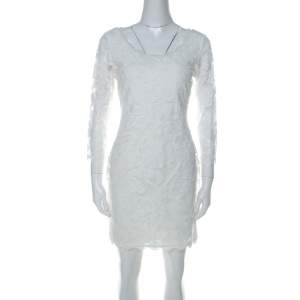 Diane von Furstenberg Off White Long Sleeve Zarita Lace Dress S