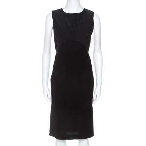Pre Owned Diane Von Furstenberg Black Crepe Sleeveless Asabi Dress S