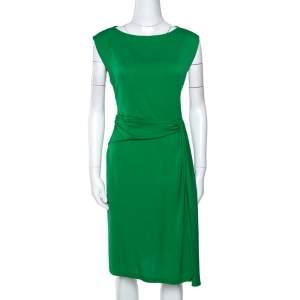 Pre Owned Diane von Furstenberg Green Stretch Silk Aveline Dress M