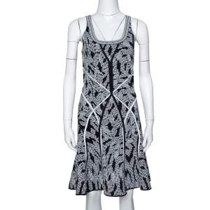 Pre Owned Diane von Furstenberg Black Panther Lace Jacquard Ilsa Dress M