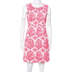 Pre Owned Diane von Furstenberg Pink & White Floral Stamp Carpreena Mini Dress M