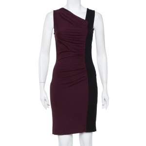 Pre Owned Diane Von Furstenberg Colorblock Stretch Knit Gladys Dress S