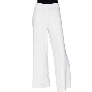 Pre Owned Diane von Furstenberg White Crepe Preston Wide Leg Pants M