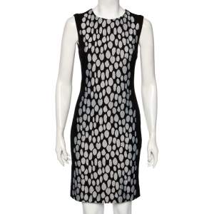 Diane von Furstenberg Black Knit And Textured Inset Detailed Tilda Dress S