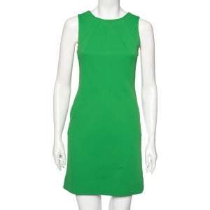 Pre Owned Diane von Furstenberg Green Textured Carpreena Short Dress S