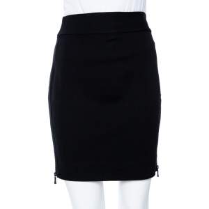 Diane von Furstenberg Black Knit Meg Zip Pencil Skirt S 