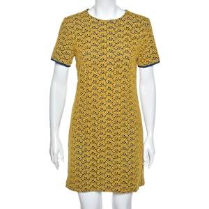 Diane von Furstenberg Yellow Lace Contrast Lined Shift Dress M