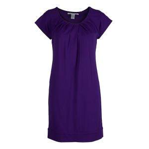 Pre Owned Diane Von Furstenberg Purple Knit Short Sleeve Shalom Dress S