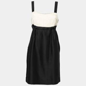 Pre Owned Diane Von Furstenberg Black Silk Sleeveless Celardo Mini Dress L