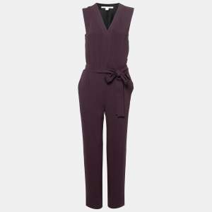Diane von Furstenberg Plum Crepe Sleeveless Jumpsuit S