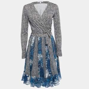Diane Von Furstenberg  Multicolor Printed Silk Wrap Dress M