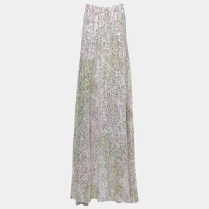 Diane Von Furstenberg Multicolor Sequin-Embellished Silk Maxi Dress S