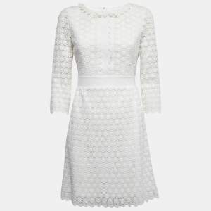 Diane von Furstenberg White Lace Nolly Sheath Dress S