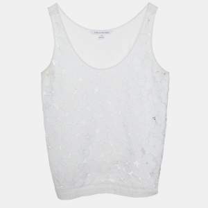 Diane von Furstenberg White Lace Tank Top L