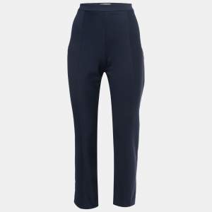 Diane von Furstenberg Navy Blue Stretch Knit Slim Fit Pants L
